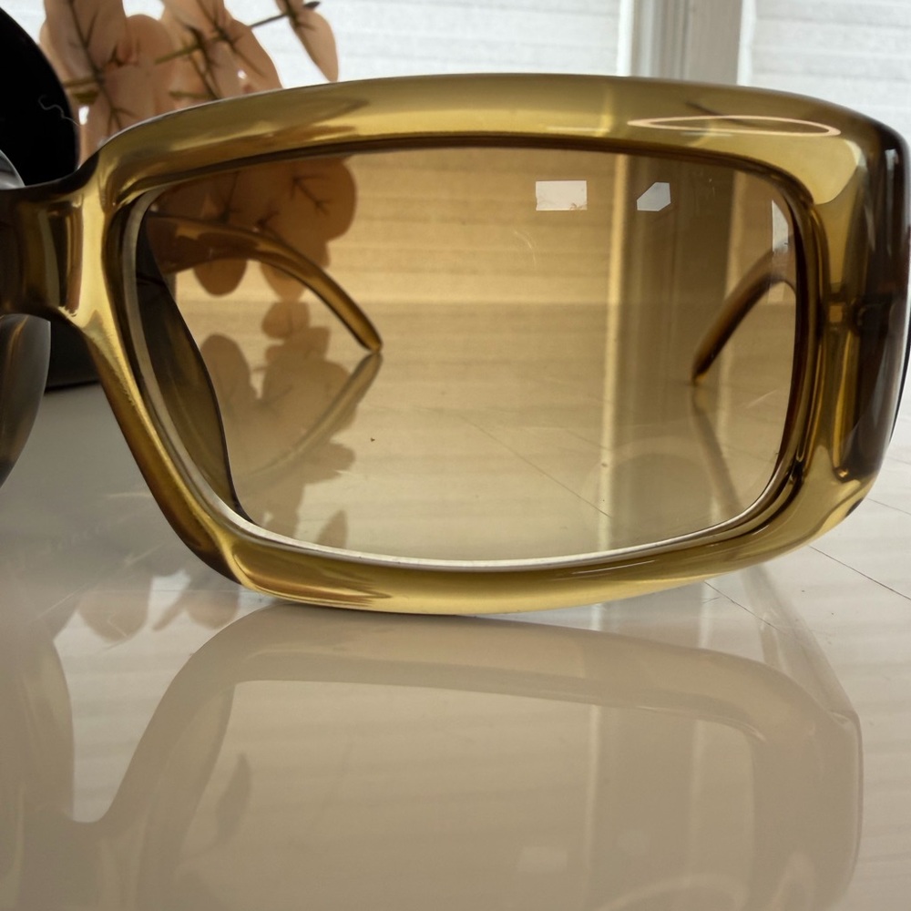 Vintage Gucci Translucent Olive Green Brown Sunglasses EUC - Picture 5 of 8